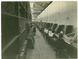 Axminster-Fädeln, Teppichfabrik, 1923